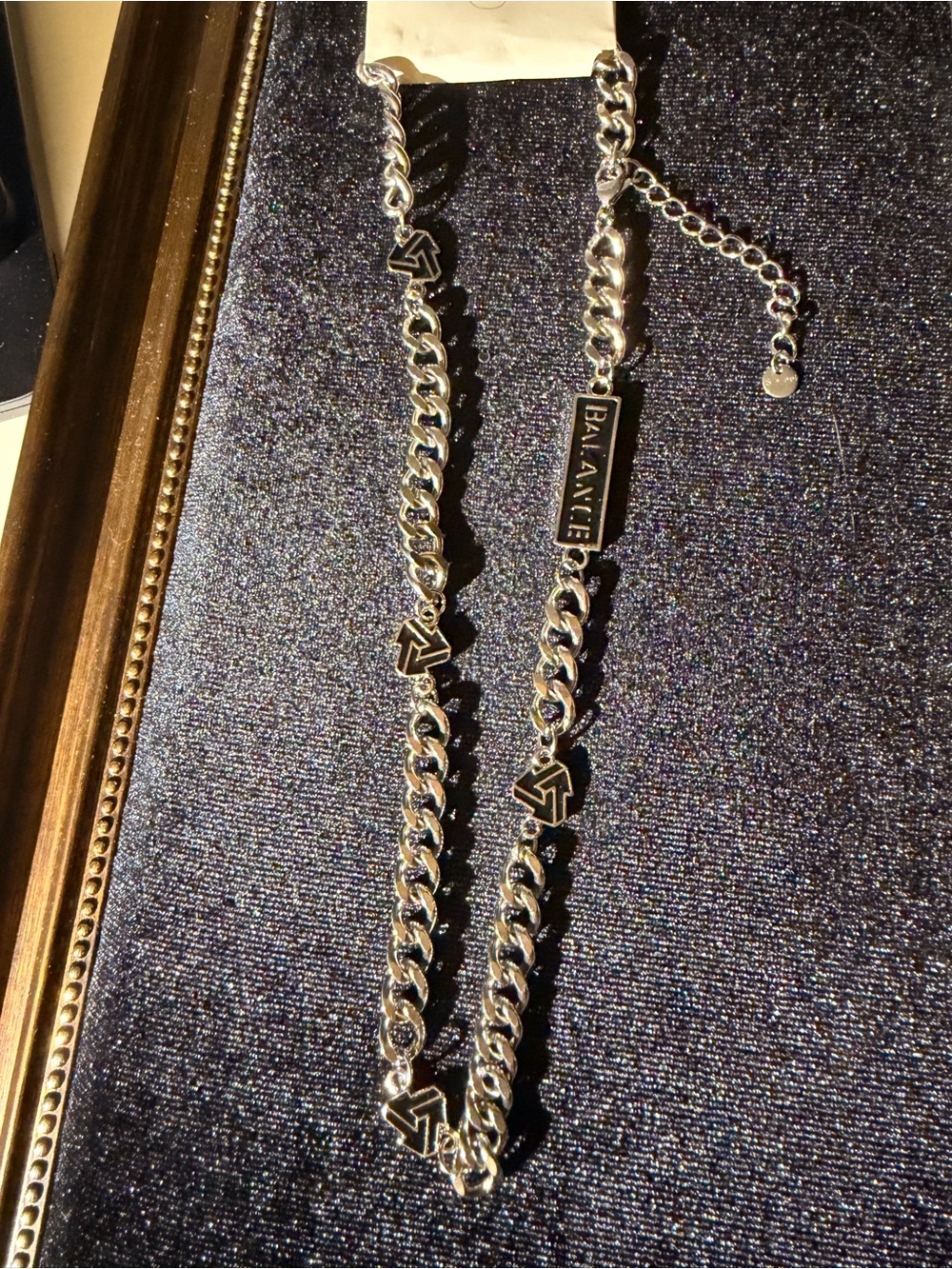 BALANCE Silver Chain Necklace with Geometric Accent